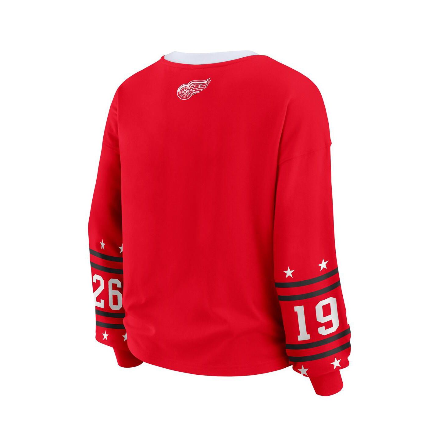 Женская футболка WEAR by Erin Andrews Red Detroit Red Wings Long-Sleeve Sport — фото 2