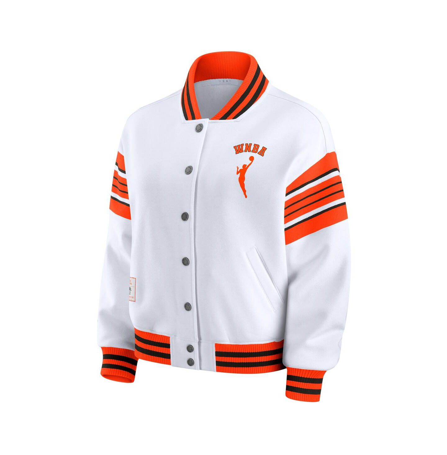 Женская куртка WEAR by Erin Andrews White/Orange WNBA Full-Snap Fleece Sweatshirt — фото 2