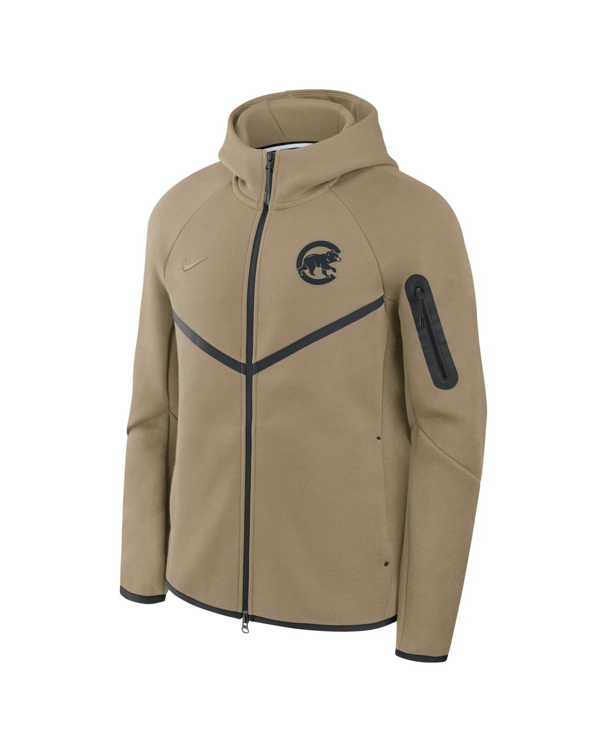 Nike Men's Tan Chicago Cubs Tech Fleece Windrunner Full-Zip Hoodie Jacket