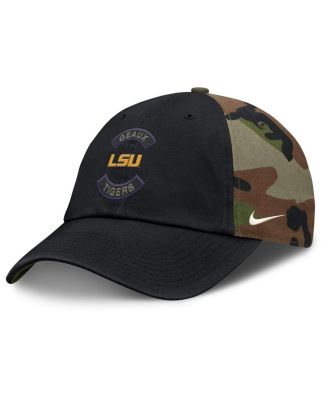 Nike - Men's Black/Camo LSU Tigers 2025 Military Appreciation Club Adjustable Hat