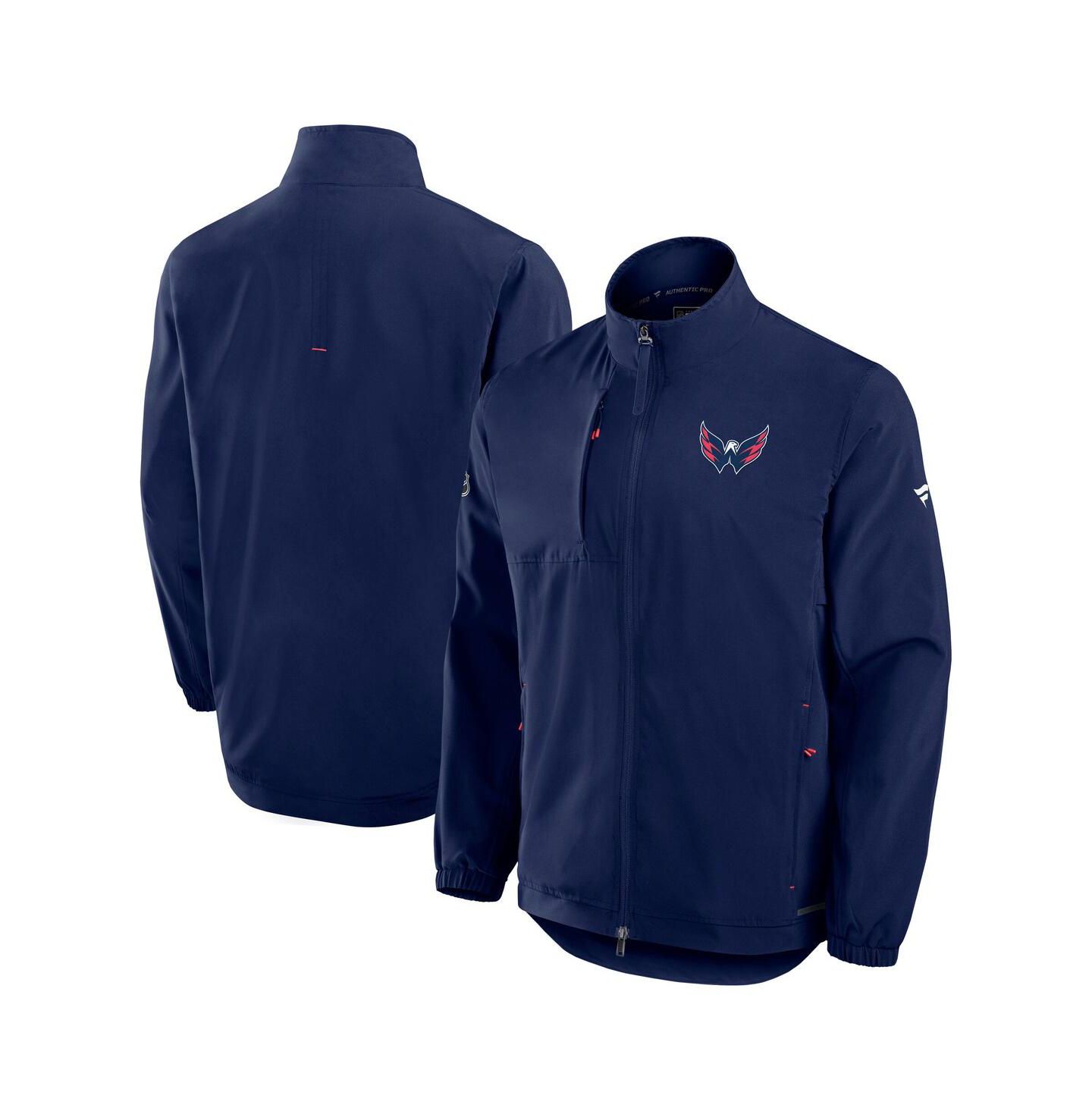 Мужская куртка Fanatics Navy Washington Capitals Authentic Pro Rink Full-Zip Coaches — фото 1