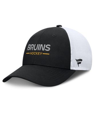 Fanatics - Men's Black/White Boston Bruins Authentic Pro Rink Lockup Adjustable Trucker Hat
