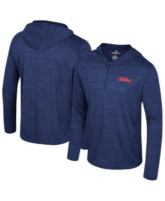 Colosseum - Men's Navy Ole Miss Rebels Always Sunny Lightweight Quarter-Zip Hoodie