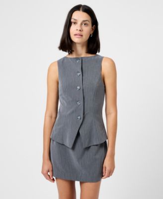 Women's Pinstripe Boat Neck Vest Top
