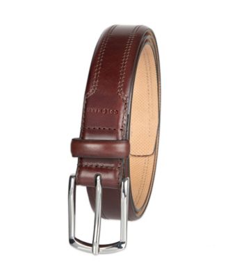 Men's Double Stitched Leather Dress Belt
