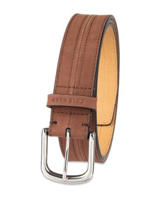 Men's Seam-Stitched Leather Dress Belt