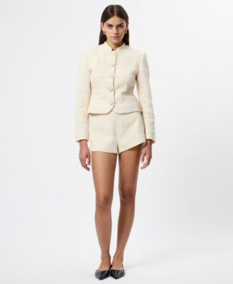 French Connection - Women's Structured Curved Side Zipper Shorts