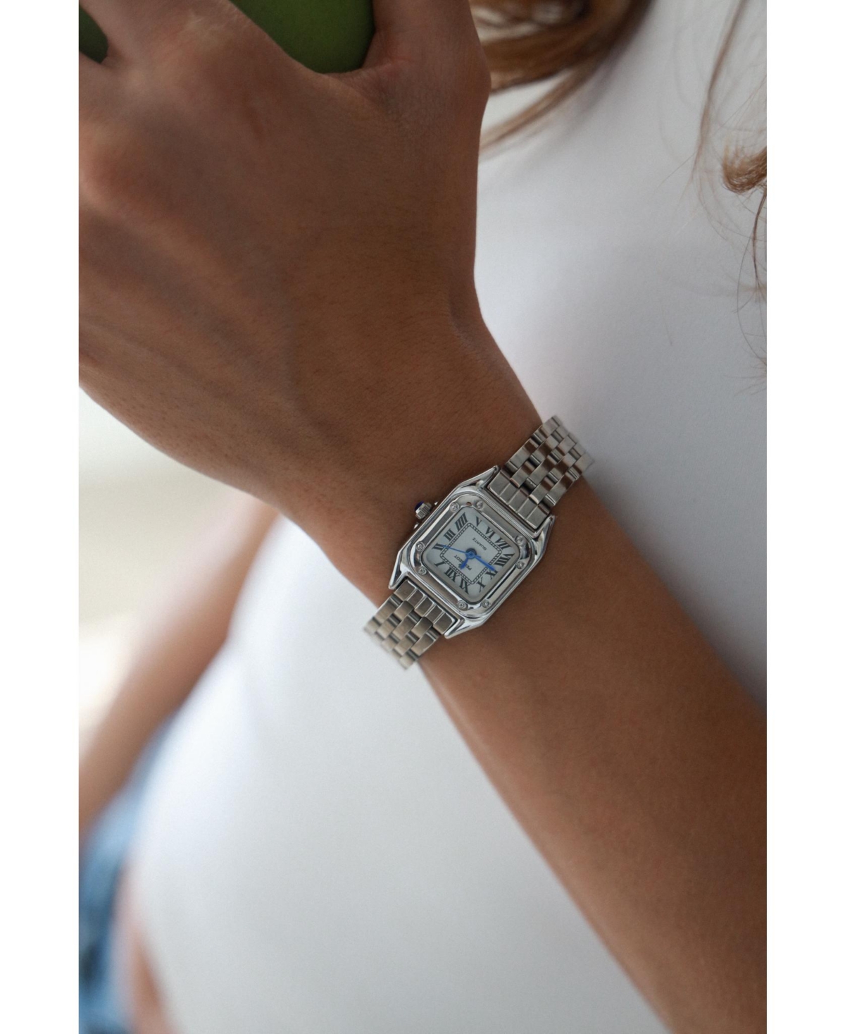 Peugeot Womens 20x22mm Silver-Tone Panther Link Bracelet Watch