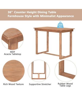 Space-Saving 5-Piece Counter Height Dining Table Set with 4 Upholstered Chairs