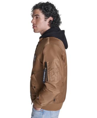 Men's Hooded Bib Varsity Bomber Jacket