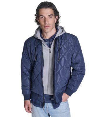 Men's Diamond Quilted Baseball Bomber Jacket