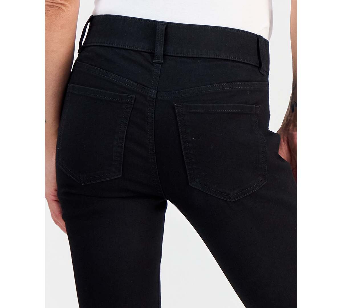 Style & Co Petite Pull-on Shaping High-rise Bootcut Jeans, Macy's Exclusive In Black