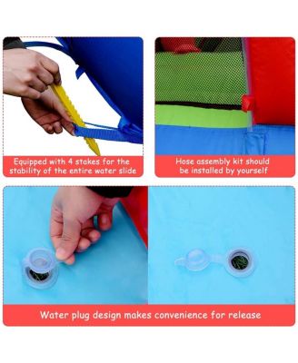 Inflatable Water Slide Jumper Bounce House with Ocean Ball without Blower