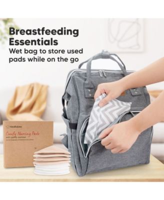 8pk Organic Nursing Pads, Washable Breast Pads + Wash Bag, Reusable Nipple Pads