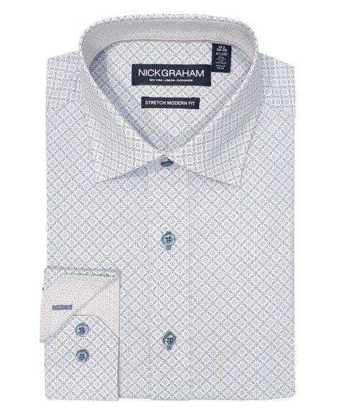 Мужская рубашка Nick Graham Connected Square Modern-Fit, цвет: Белый