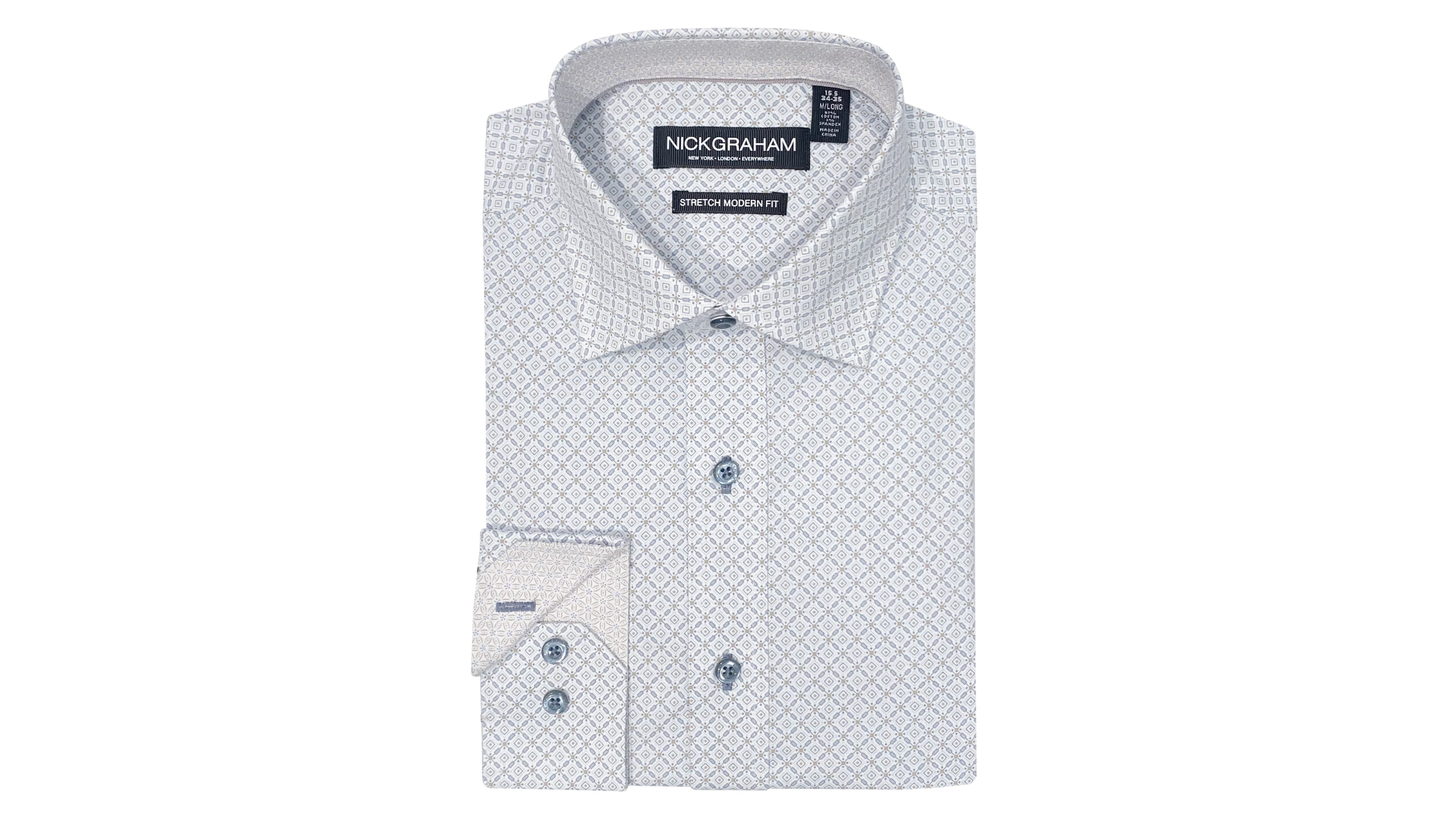 Nick Graham Men's Connected Square Modern Fit Shirt