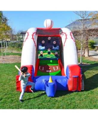 Baseball Target Game Inflatable for Kids and Adults (with Blower and Foam Bat)