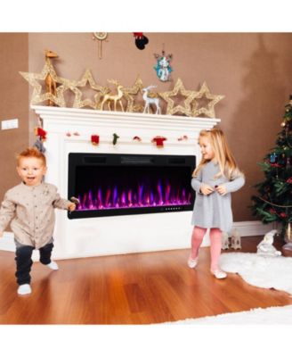 Electric Fireplace 50 Inches Recessed and Wall Mounted for 2' x 6' Stud