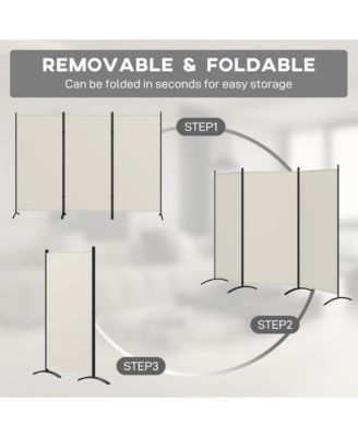 6' 3 Panel Room Divider, Indoor Privacy Screen for Home, Light