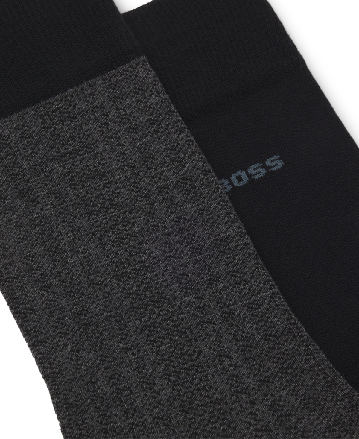 Hugo Boss Men's Mini Pattern Socks, 2-pack In Black