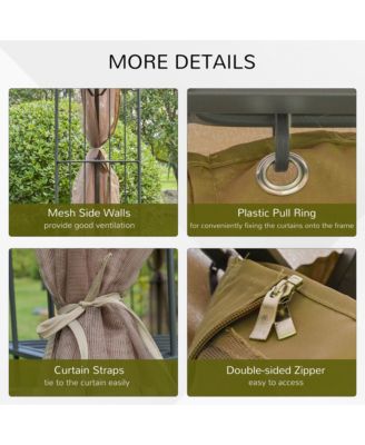 Decorative Outdoor Gazebo with Corner Shelves,