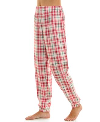 Women's Contrast Waistband Flannel Joggers