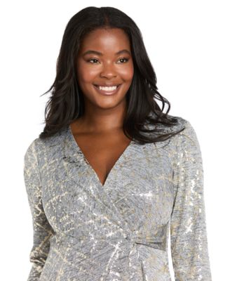 Women's V-Neck Faux Wrap Dress