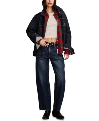 Women's Clyde Plaid Boyfriend Button-Down Shirt