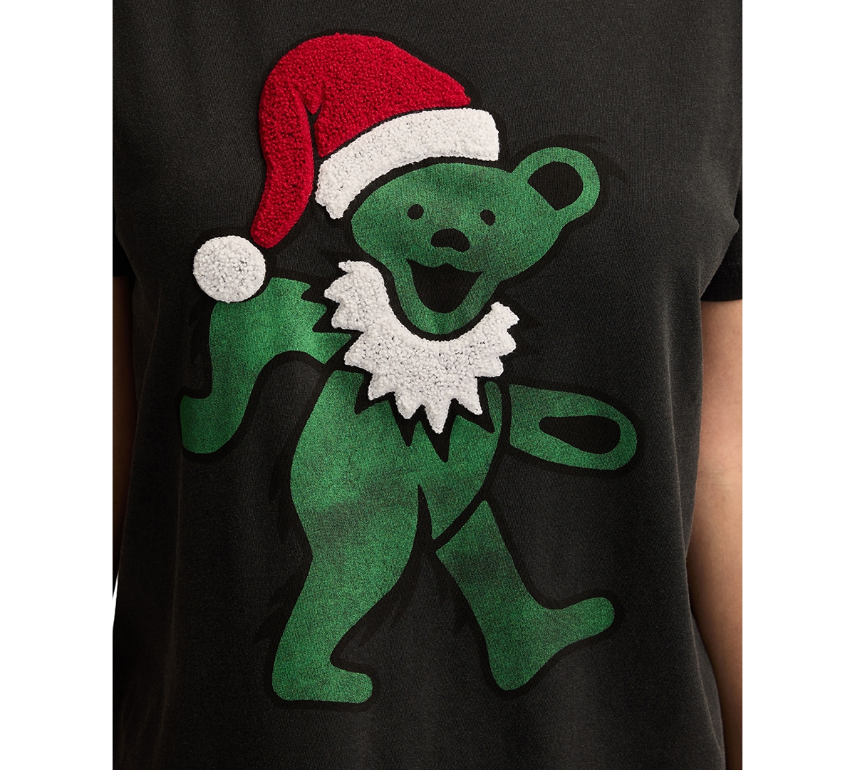 Lucky Brand Grateful Dead Santa Bear Cotton Graphic T-shirt In Black