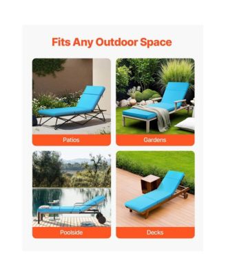 Waterproof Chaise Lounge Chair Cushions Set of 2 for Patio.