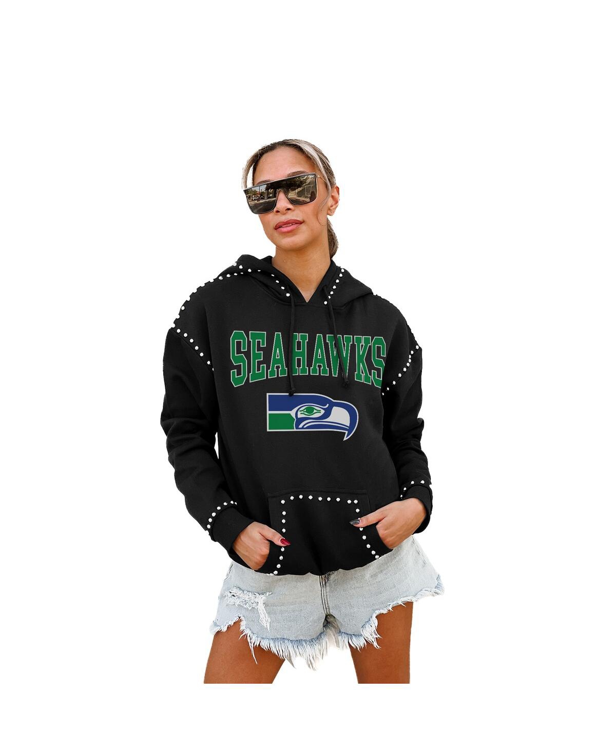 Gameday Couture Women's Black Seattle Seahawks Studded Pullover Hoodie In Black
