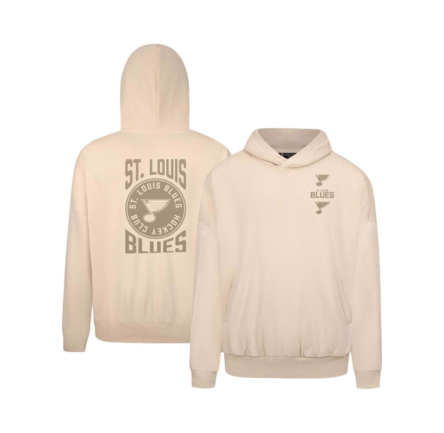 Men's Cream St. Louis Blues Contact Stamp Pullover Hoodie
