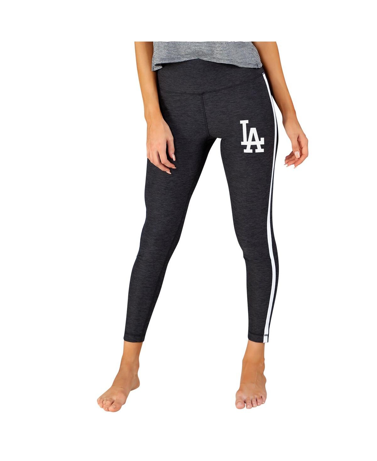 Concepts Sport Women's Charcoal/white Los Angeles Dodgers Centerline Knit Leggings In Black