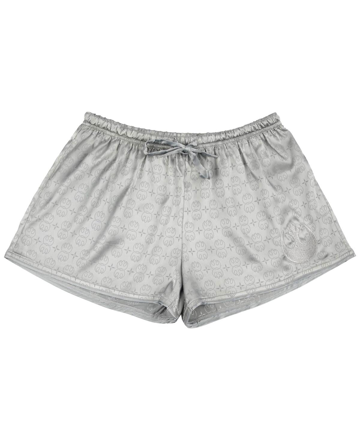 Heroes & Villains Women's Silver Star Wars Rebel Robe Shorts Pajama Set In Silver