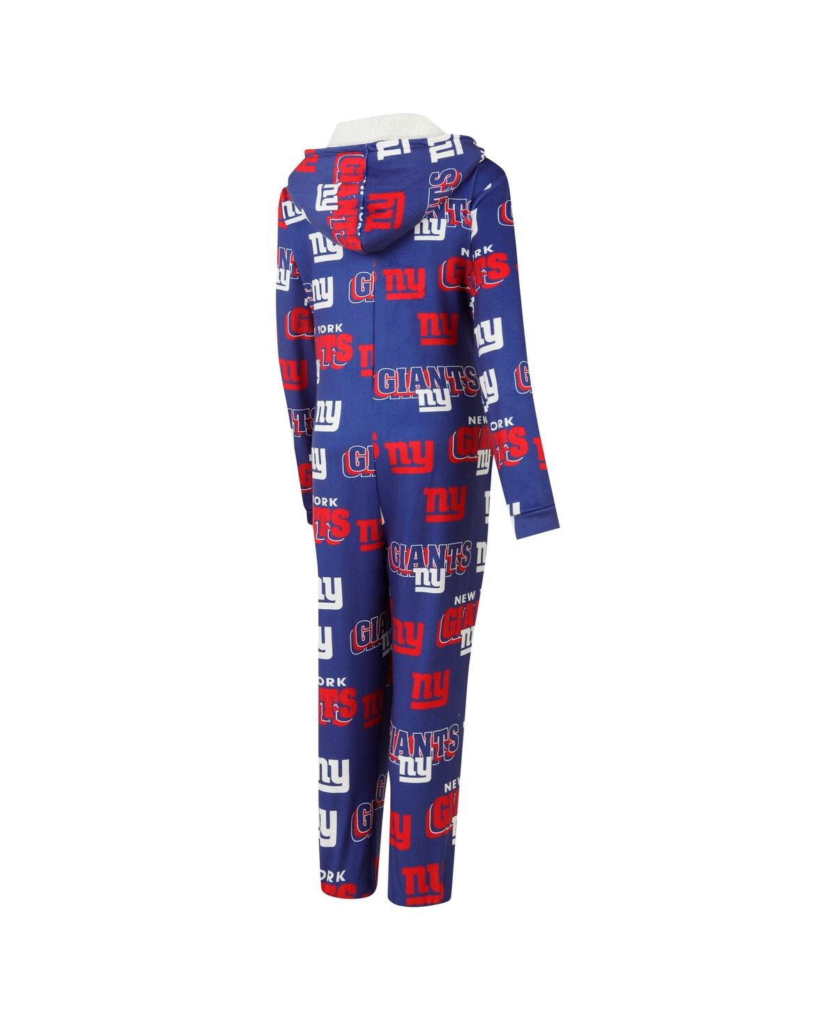 Concepts Sport Women's Royal New York Giants Roadway Allover Print Microfleece Full-zip Union Suit In Multi
