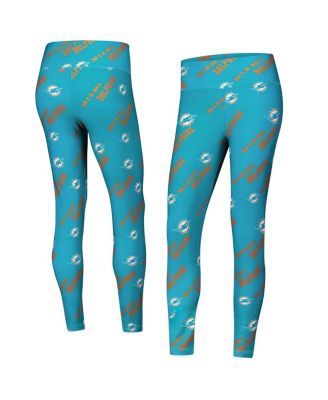 Concepts Sport - Women's Aqua Miami Dolphins Breakthrough Allover Print Knit Sleep Leggings