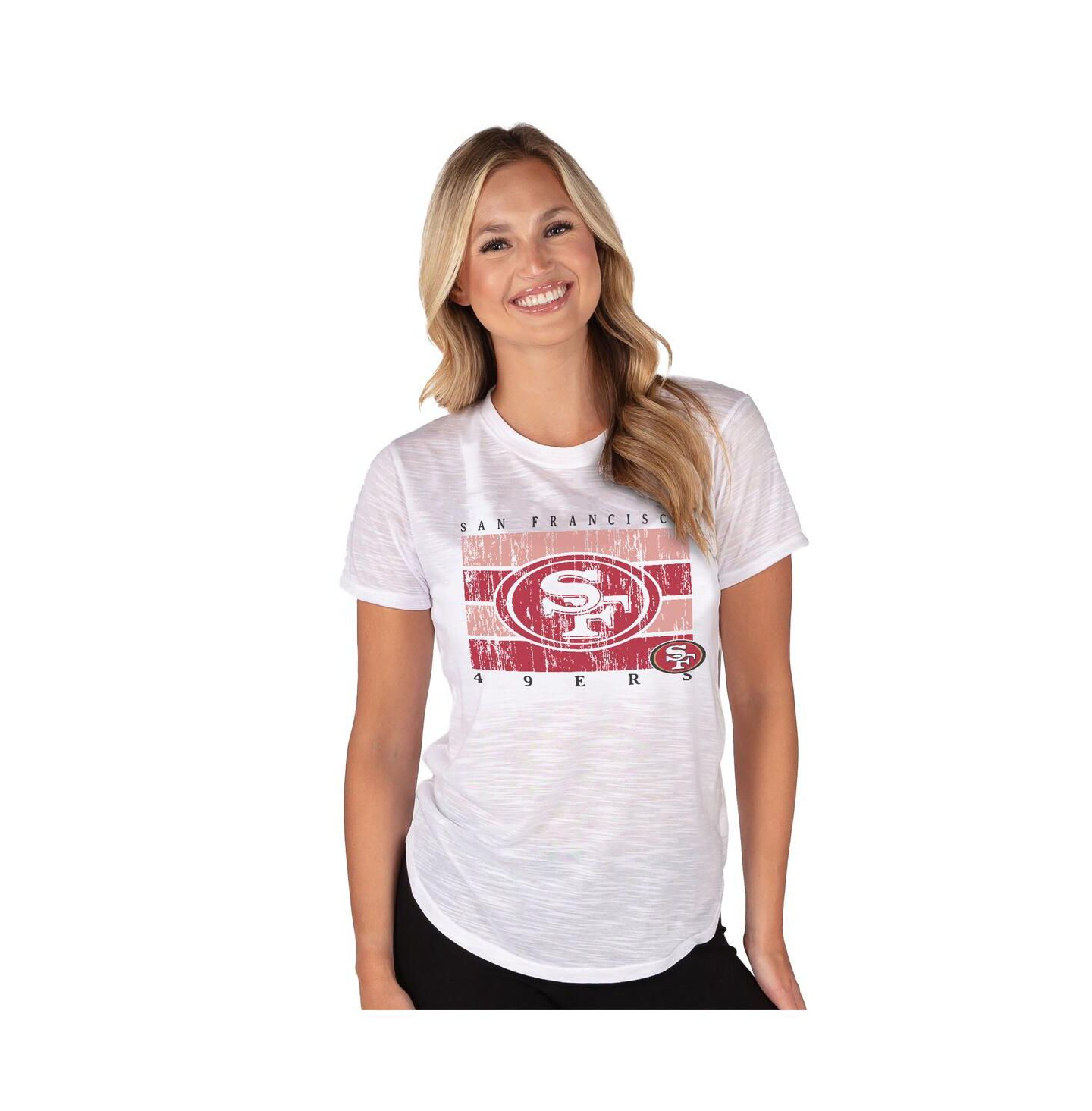 Женский топ Concepts Sport White San Francisco 49ers Infuse Lightweight Slub Knit — фото 1