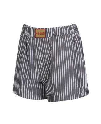 Women's 2-Pack Charcoal San Francisco 49ers Stripes and Solids Boxer Shorts Set