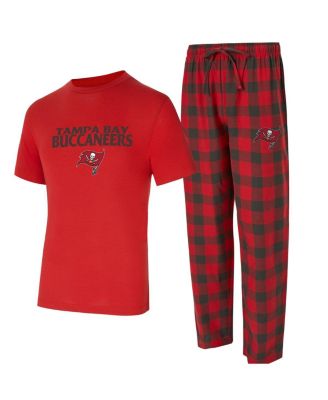 Concepts Sport - Men's 2-Piece Red/Pewter Tampa Bay Buccaneers Avondale T-Shirt and Flannel Pants Set