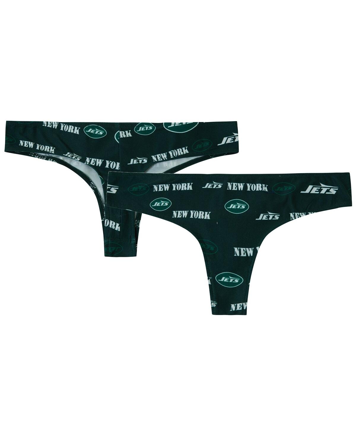 Concepts Sport Women's Green New York Jets Mosaic All Over Print Thong In Green