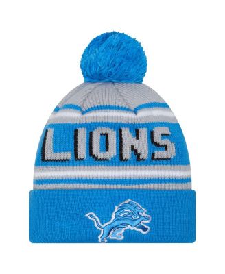 New Era - Men's Blue Detroit Lions Main Cuffed Knit with Pom Hat