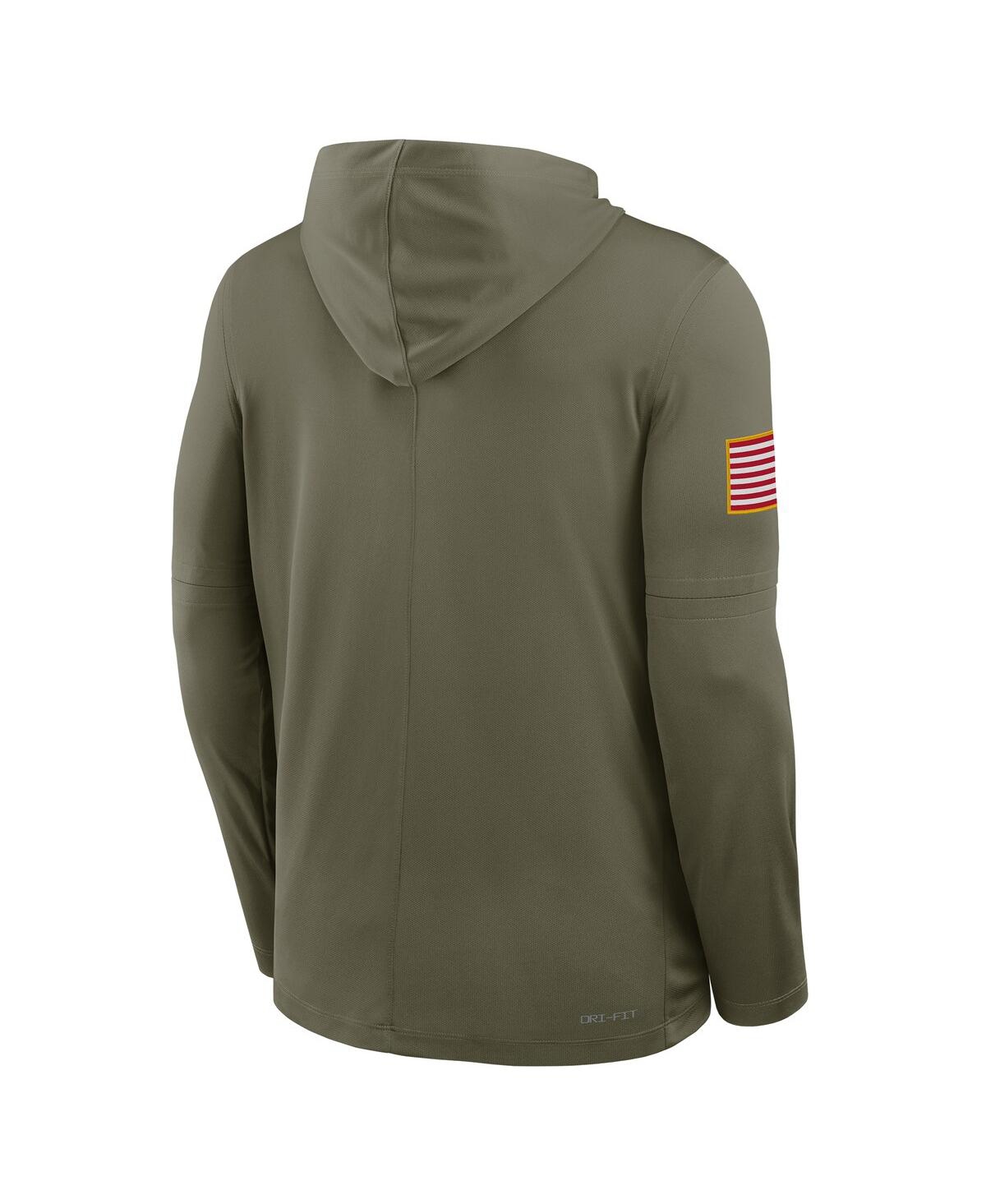 Nike Men's Olive Arkansas Razorbacks 2025 Military Appreciation Dri-fit Long Sleeve Hoodie T-Shirt