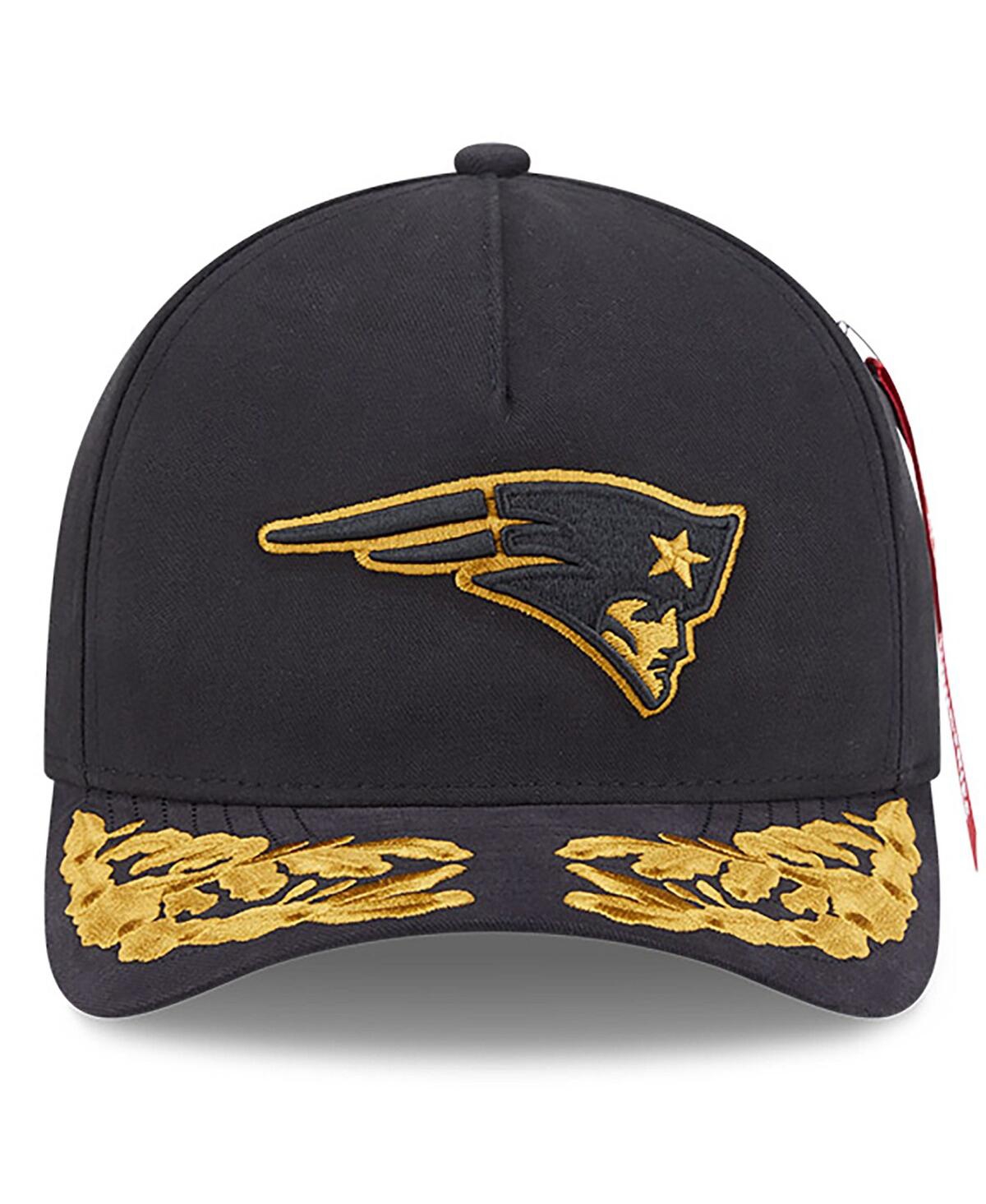New Era x Alpha Industries Men's Black New England Patriots A-Frame 9FORTY Adjustable Hat