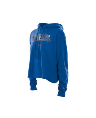Women's Royal Golden State Warriors Glam Game Open Back Hoodie