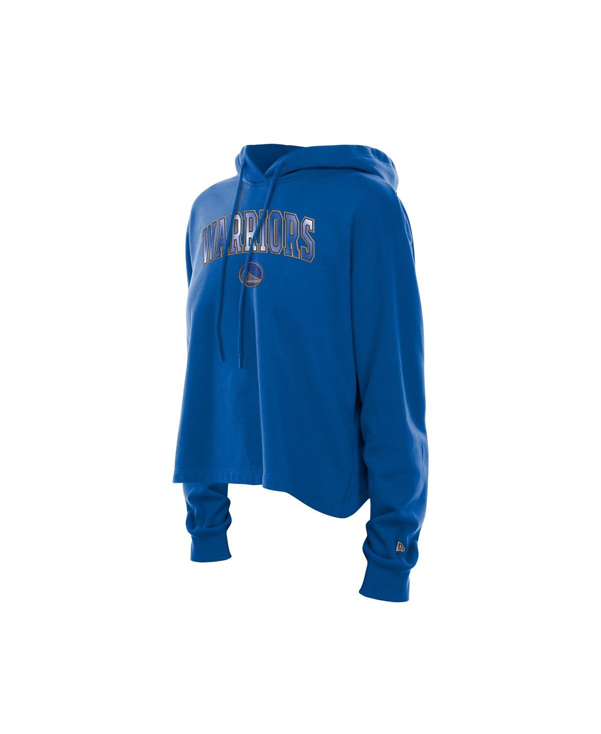 New Era Women's Royal Golden State Warriors Glam Game Open Back Hoodie In Blue