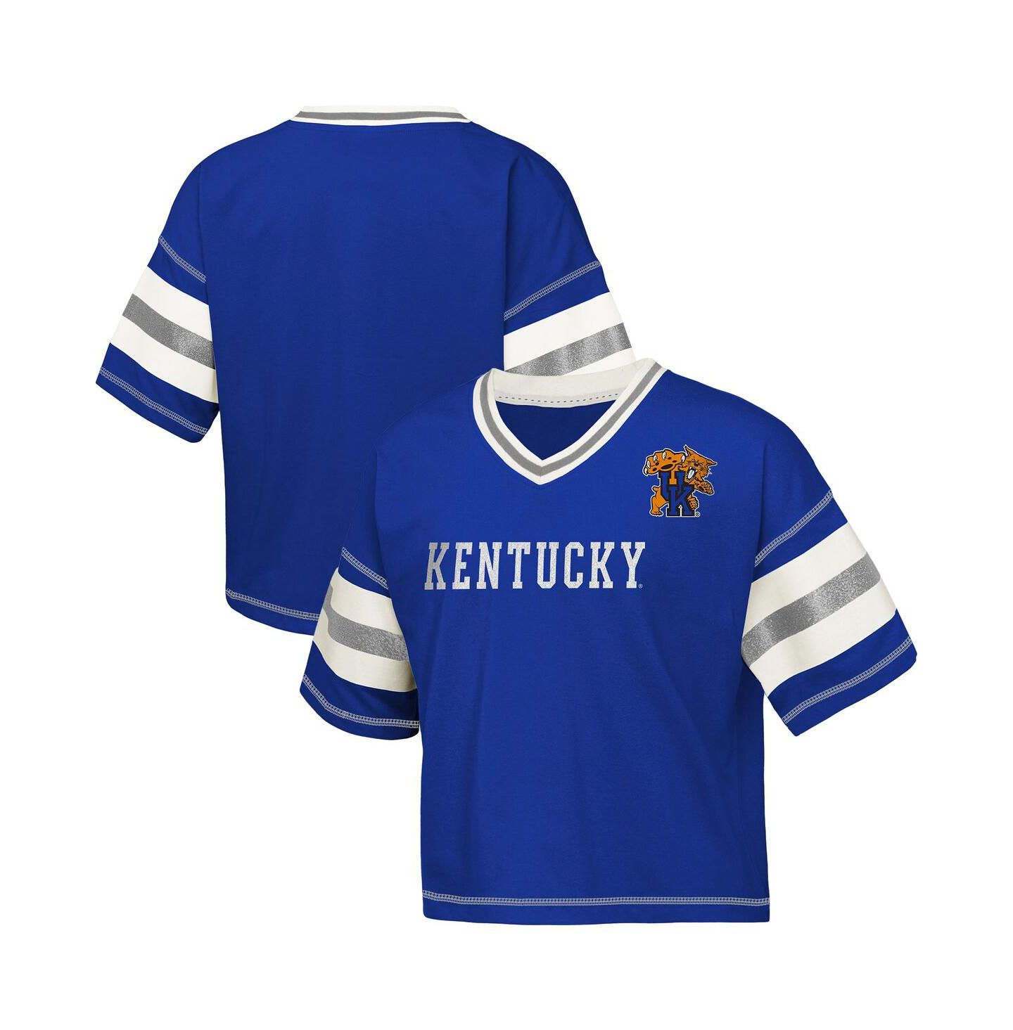 Футболка Outerstuff Royal Kentucky Wildcats Gridiron Jersey V-Neck для девочек — фото 1