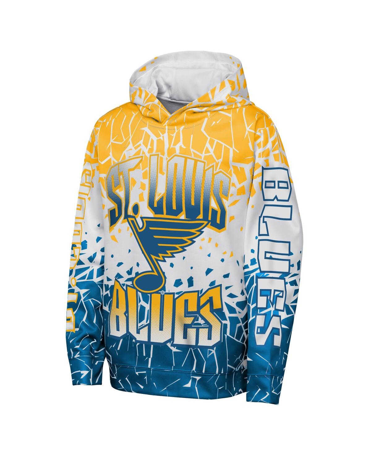 Outerstuff Big Boys And Girls Gold St. Louis Blues Frozen Frenzy Hoodie In Multi