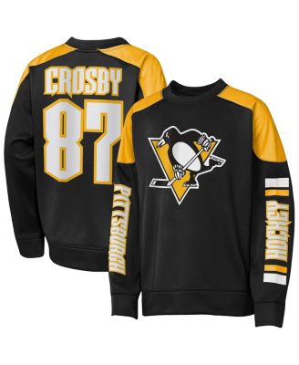 Outerstuff - Big Boys and Girls Sidney Crosby Black Pittsburgh Penguins Best Defense Name Number Crewneck Sweatshirt
