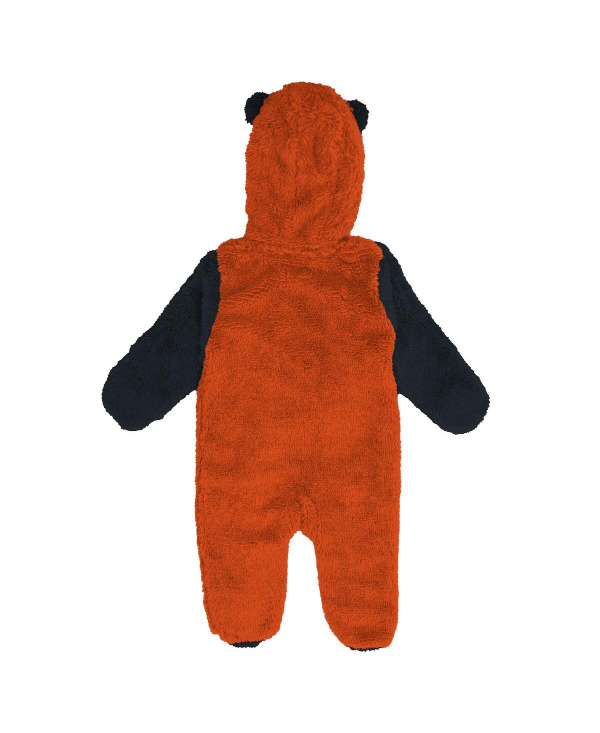 Outerstuff Newborn Orange Philadelphia Flyers Stay Napping Fleece Bunting Full-zip Hooded Sleeper In Orange