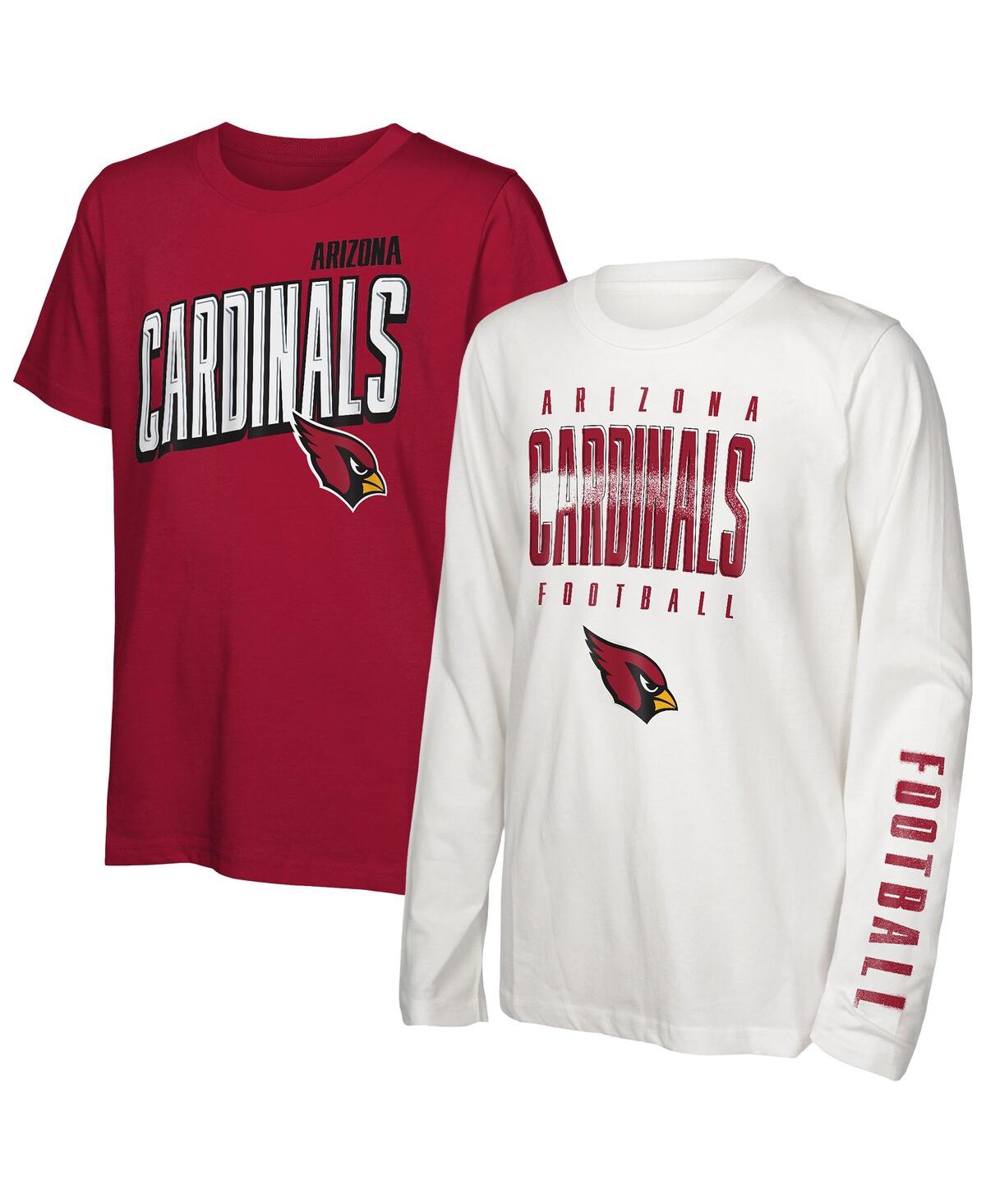 Outerstuff Big Boys And Girls Arizona Cardinals The Mix Combo T-shirt Set In Red